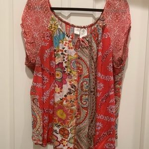 Red Multi Blouse